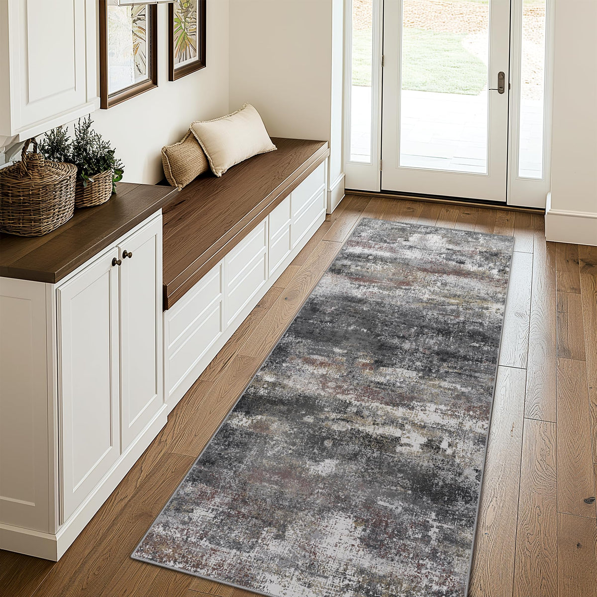 BEIMO 5x7 Green Abstract Area Rug, Washable Non-Slip for Bedroom