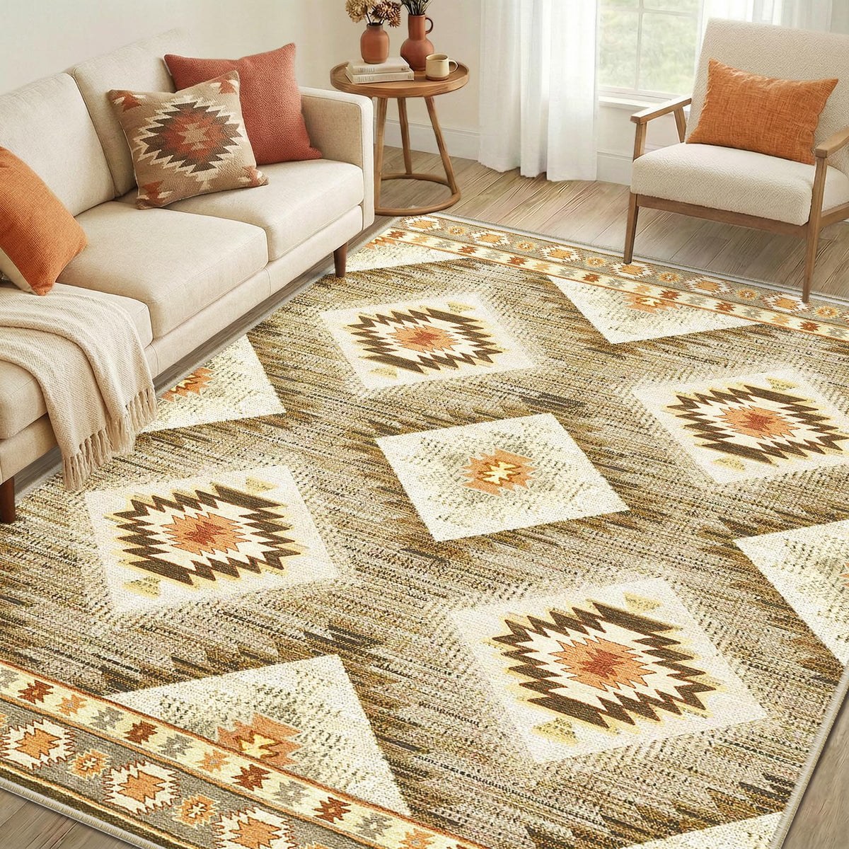 BESTSWEETIE 5'x7' Washable Area Rug for Living Room Bedroom Lightpink