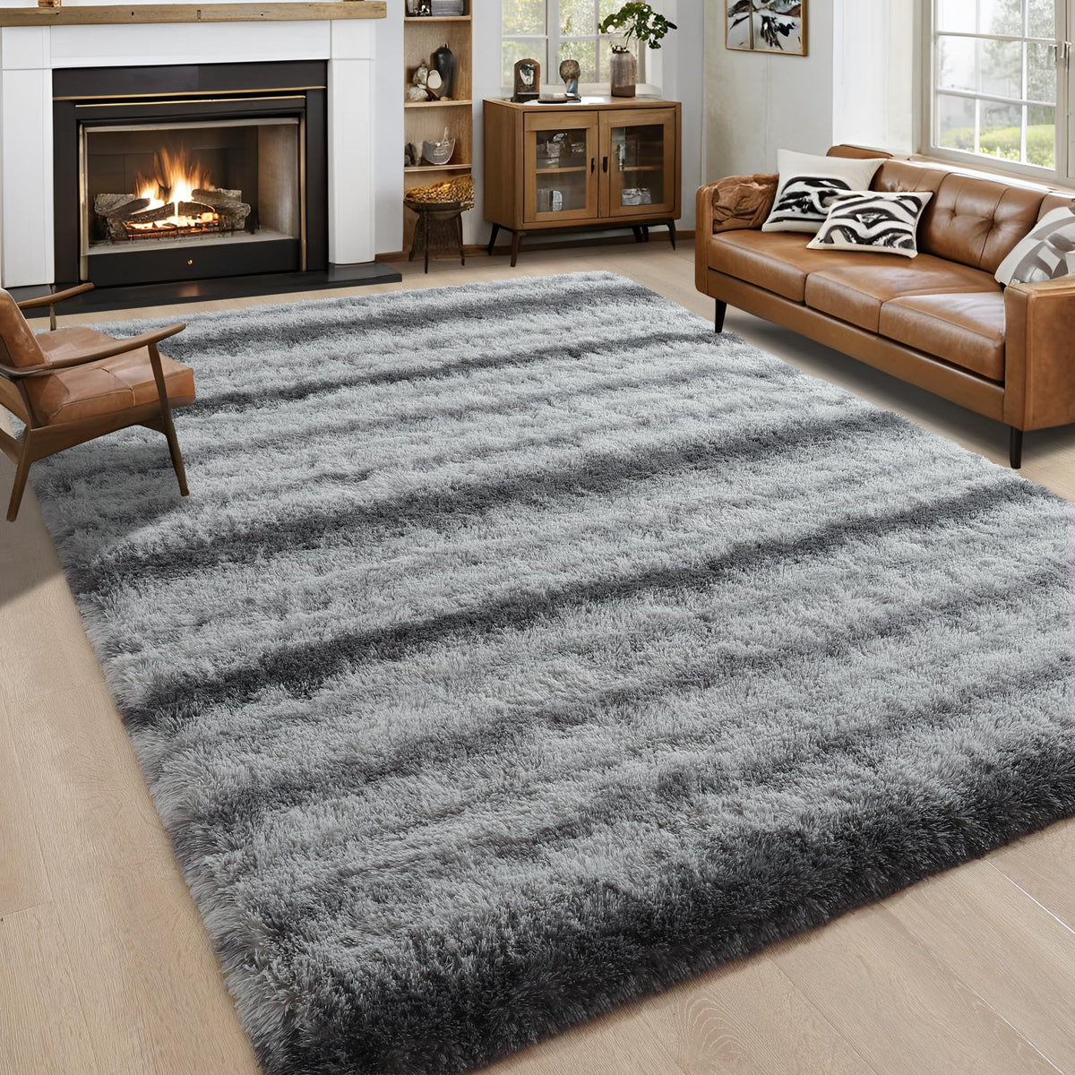 Noahas 2x6 Black Fluffy Soft Runner Rug Non-Slip for Bedroom Dorm Hallway