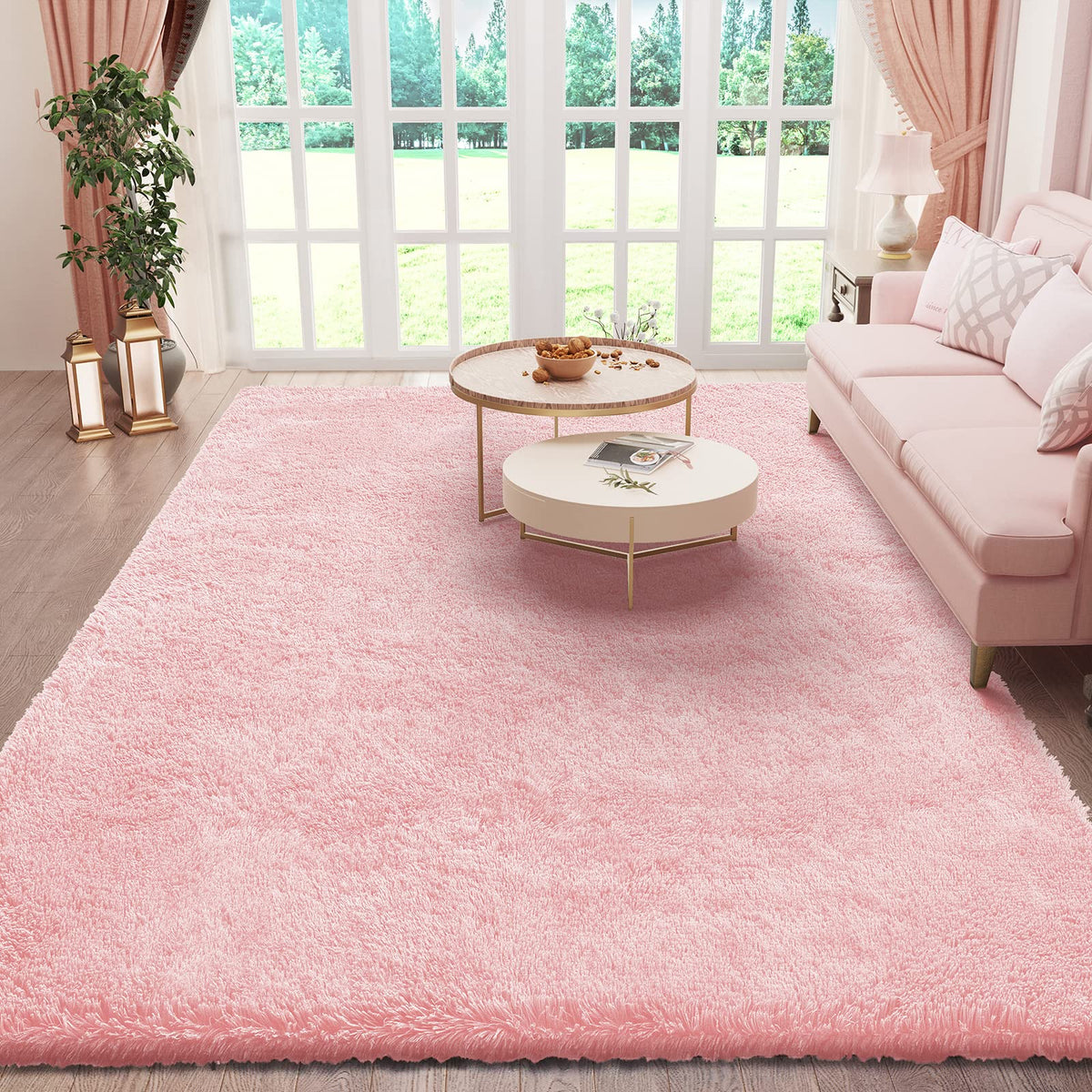 Ophanie 5x7 Area Rugs for Living Room Ivory, Fluffy Shag Large Fuzzy Plush Soft Rug, Shaggy Floor Big Carpets for Bedroom Nursery, Kids Home Decor Aesthetic with Over 99 pcs Pile fibers
