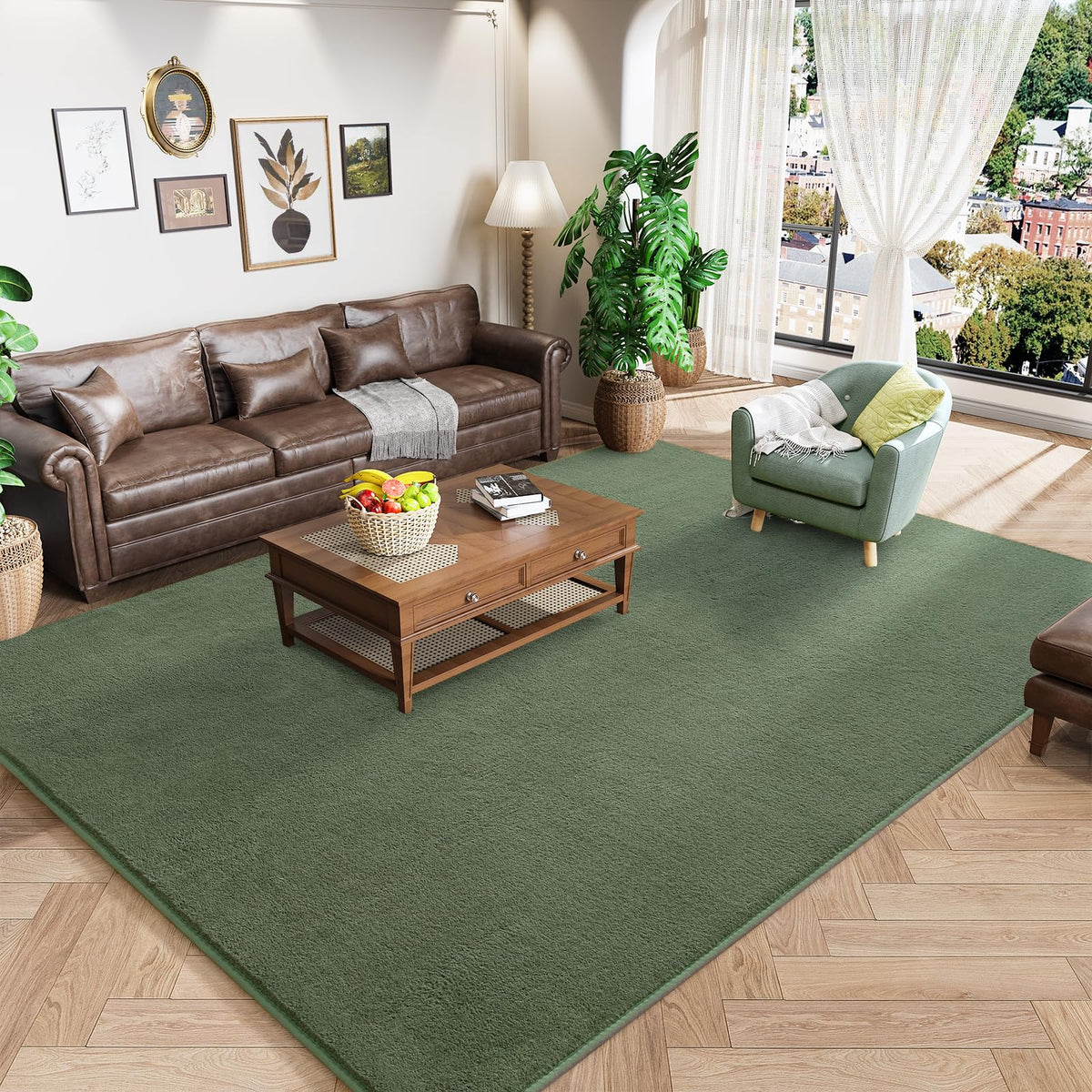 Amearea Modern Area Rugs for Bedroom Living Room, 4x6 Black Memory Foam Rug