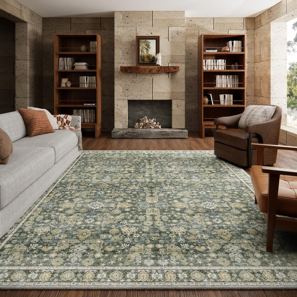 Machine Washable Rugs for Living Room: 8x10 Area Rugs for Bedroom