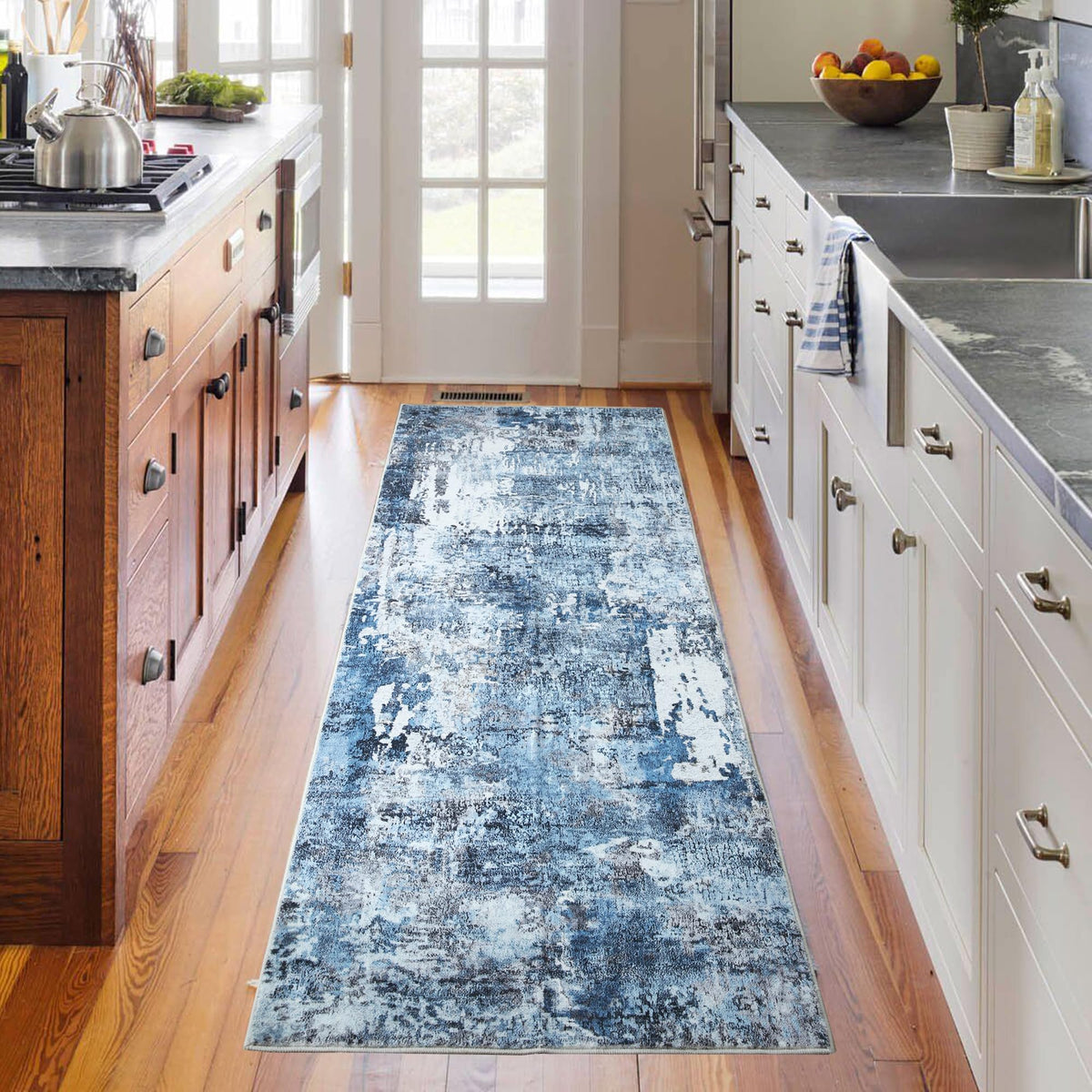 Rugcomf Large Living Room Rug 8x10 Washable Non Slip Vintage, Grey