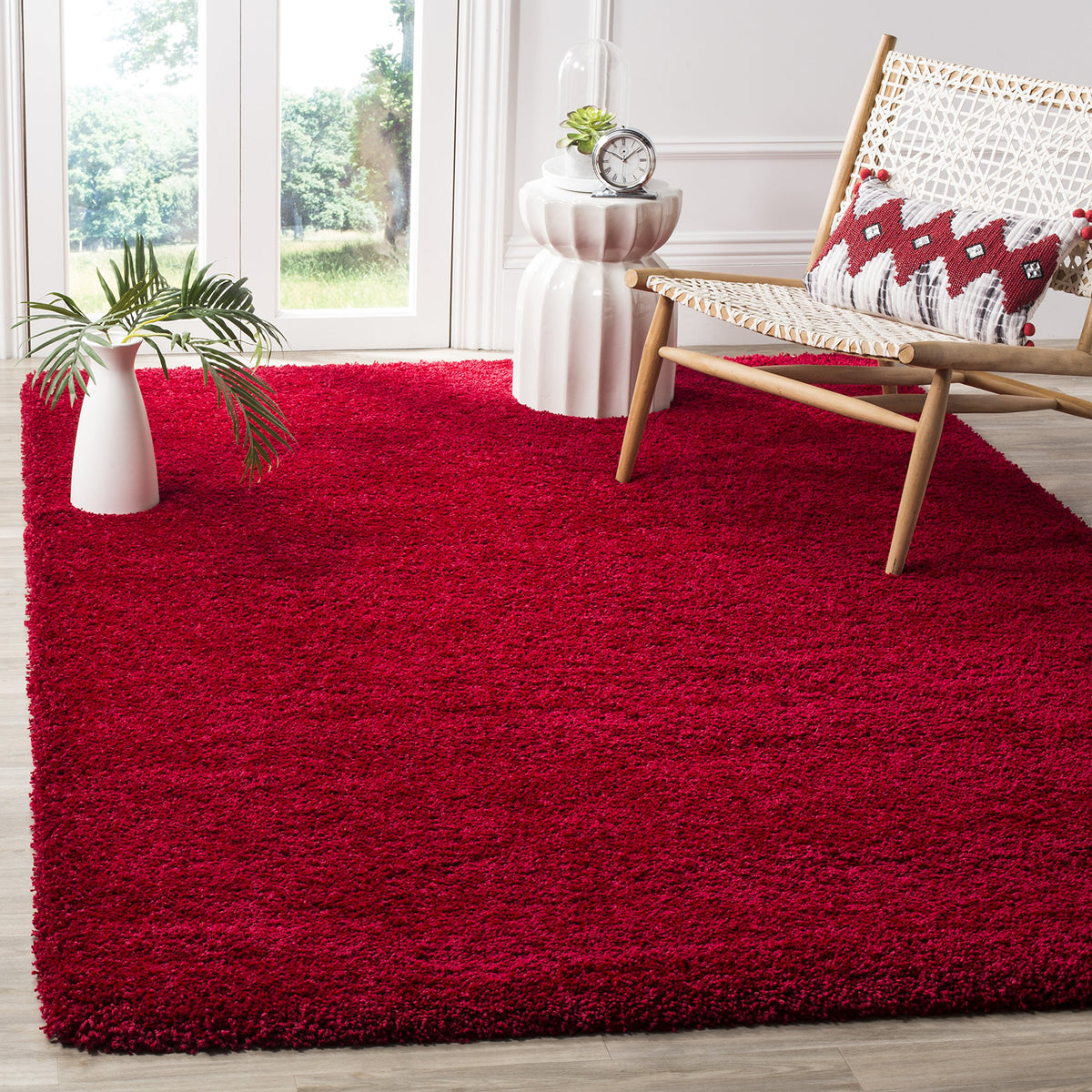 SAFAVIEH Milan Shag Collection 8' x 10' Ivory SG180 Solid Non-Shedding Living Room Bedroom Dining Room Entryway Plush 2-inch Thick Area Rug