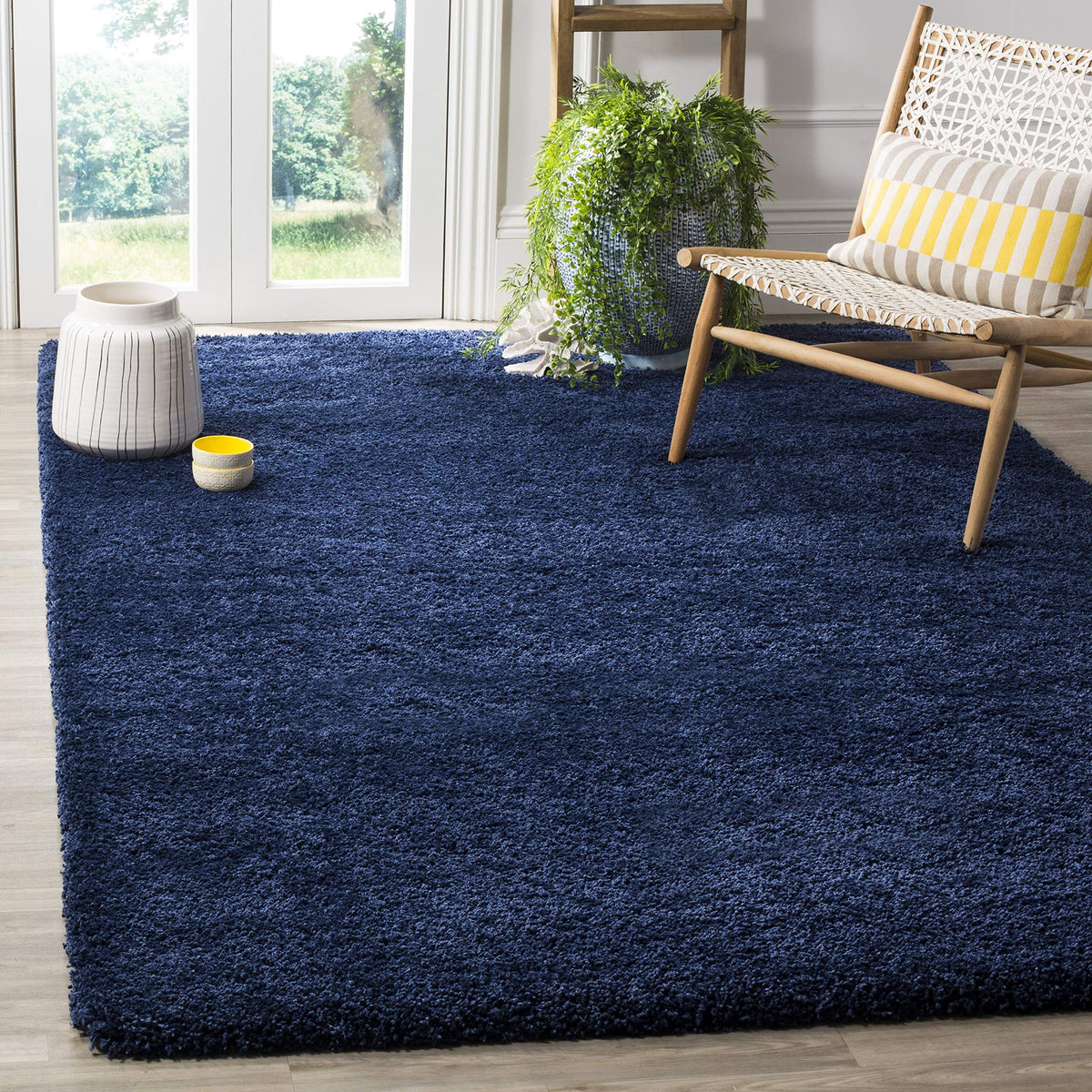 SAFAVIEH Milan Shag Collection 8' x 10' Ivory SG180 Solid Non-Shedding Living Room Bedroom Dining Room Entryway Plush 2-inch Thick Area Rug